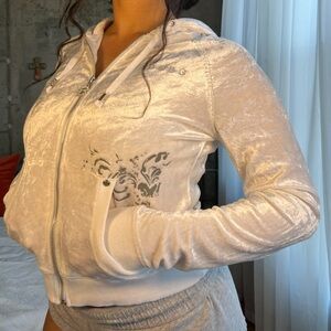 BCBGMaxAzria Shimmering Cream Hoodie